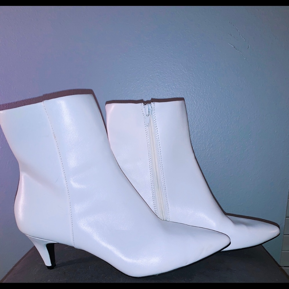 White kitten heels